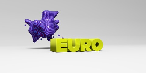 EURO - 3D rendered colorful headline illustration.  Can be used for an online banner ad or a print postcard.