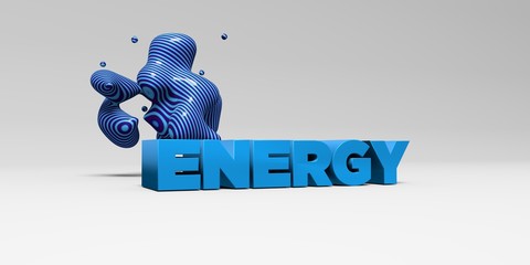 ENERGY - 3D rendered colorful headline illustration.  Can be used for an online banner ad or a print postcard.