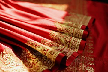 Fotobehang Close-up of Indian sari © Alexander
