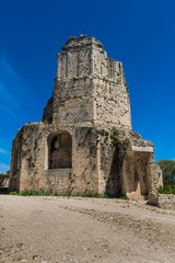 Fototapeta na wymiar Magne Tower (Tour Magne) - Roman tower in Nimes. France.