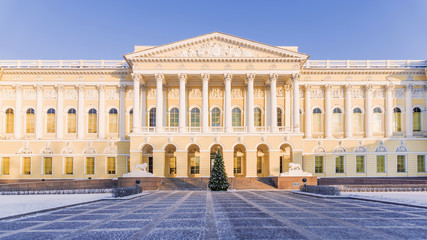 Fototapeta na wymiar Russian Museum in St. Petersburg winter view