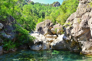 river canyon on corsica