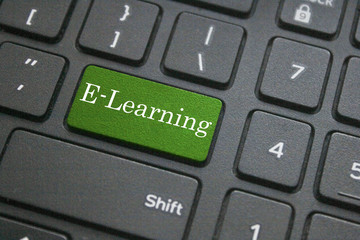 E-Learning button on computer keyboard