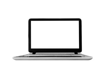 Laptop with copy space isolated on white background