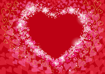 Obraz premium バレンタイン ハート キラキラ 背景 