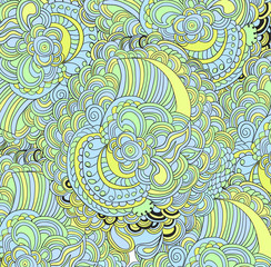 Raster abstract colored pattern with floral ornament