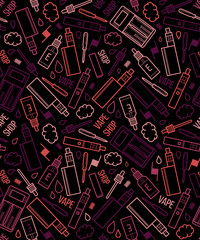 Vector seamless pattern of vape and accessories