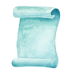 blue watercolor scroll - 126641002