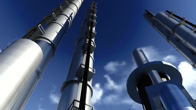 oil and gas industry facilities in animation