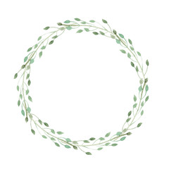 wreath of herbs isolate on white background