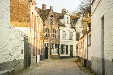 Printed roller blinds Brugges lonely street of brugges, belgium