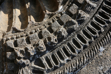 A decorated conch which probably flanked the Ark of the law. Israël.