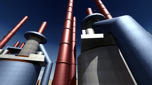 oil and gas industry facilities in animation