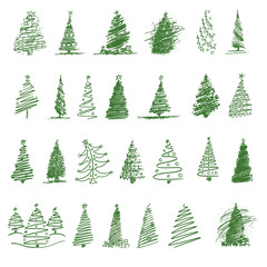 stylized Christmas trees