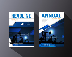 blue cover Brochure template, design, annual report, magazine an