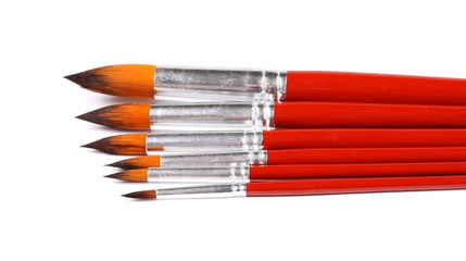 Set of various paintbrush isolated on white background