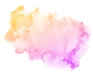 Abstract pink watercolor on white background.This is watercolor splash.It is drawn by hand.