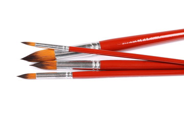 Set of various paintbrush isolated on white background