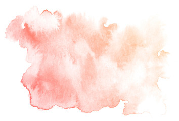 Abstract red watercolor on white background.This is watercolor splash.It is drawn by hand.