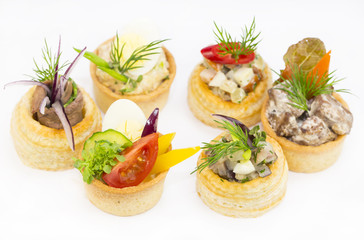 Mini Canape with meat and vegetables