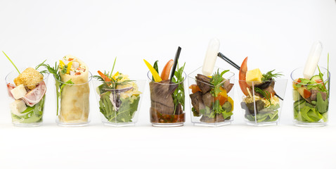 Mini Canape with meat and vegetables