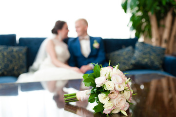 Bouquet for the bride and groom's background