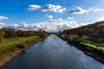 Herbst Fluss Landschaft