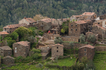 Fototapeta na wymiar Typical schist homes in Portugal