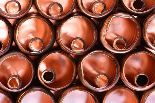 Copper pipe Scrap Closeup
