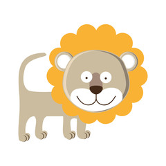 lion cartoon animal icon image vector illustration design 
