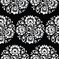 Seamless traditional floral Polish folk art pattern