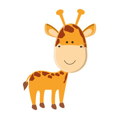 giraffe cartoon animal icon image vector illustration design 