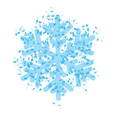 Blue snowflake isolated on white background