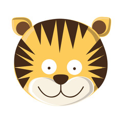 tiger cartoon animal icon image vector illustration design 