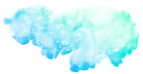 Abstract blue watercolor on white background.This is watercolor splash.It is drawn by hand.