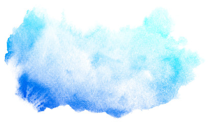 Abstract blue watercolor on white background.This is watercolor splash.It is drawn by hand.