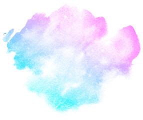 Abstract pink watercolor on white background.This is watercolor splash.It is drawn by hand.