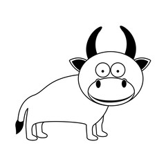 bull cartoon animal icon image vector illustration design 