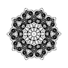 Round mandalas in vector. Graphic template for your design. Decorative retro ornament. Hand drawn background with flowers.