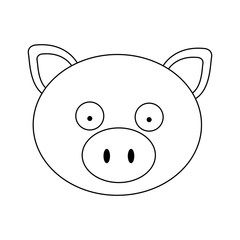 pig cartoon animal icon image vector illustration design 