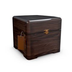 Opened present box for jewerly on white background