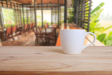Coffee cup in coffee shop