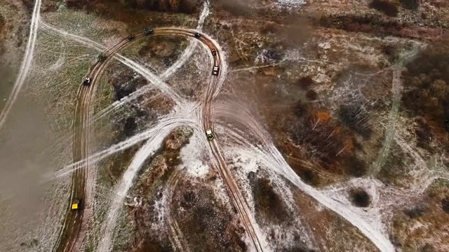 Aerial view of atv on the track.