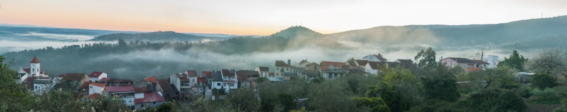 Panorama view of Sao Jose village in Arganil, Portugal.