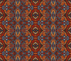 Abstract mosaic  vintage ethnic seamless pattern 