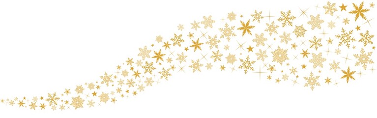 Bannière avec étoiles gold sur fond blanc