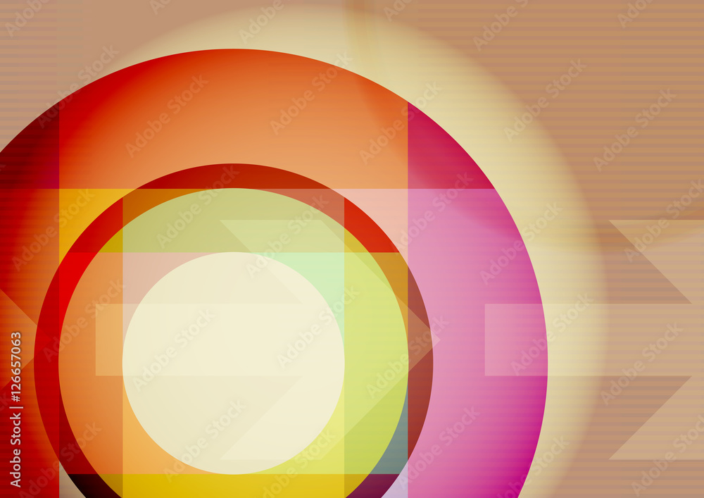 Poster Abstract tech background with circle and arrows. Vector