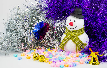 Snowman on a white background.