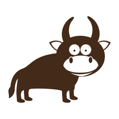 bull animal cartoon icon image vector illustration design 