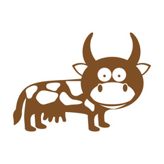 cow animal cartoon icon image vector illustration design 